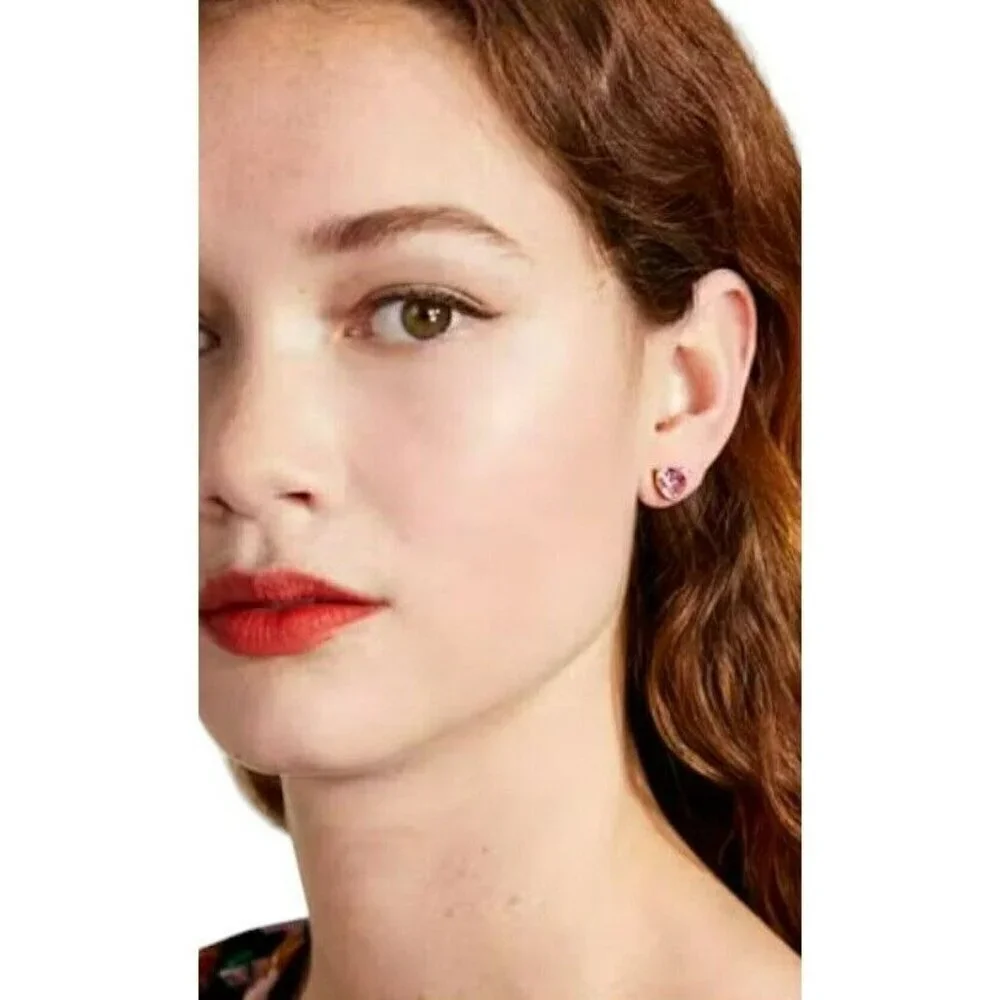 Kate Spade New York My Love Heart Stud Earrings in Pink - Picture 3 of 3
